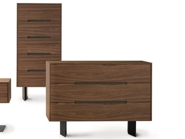 WAI - Walnut chest of drawers by Bonaldo