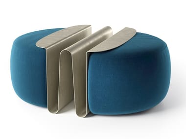 WAVE - Round pouf with integrated magazine rack by Natuzzi Italia