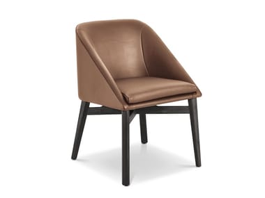WAY - Upholstered leather chair by I 4 Mariani