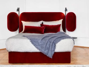 WINGS - Velvet bed with adjustable headrest by Wittmann