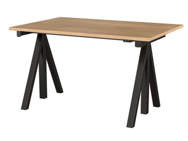 WORKS - Height-adjustable steel and wood office desk by String Furniture