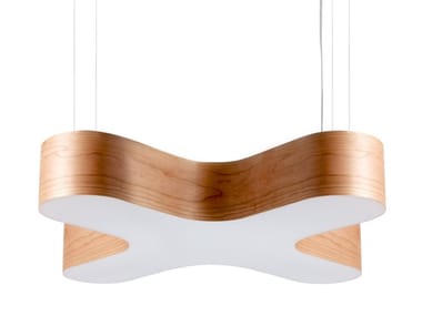 X-CLUB - Handmade wood veneer pendant lamp by LZF