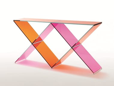 XX - Rectangular crystal console table by Glas Italia