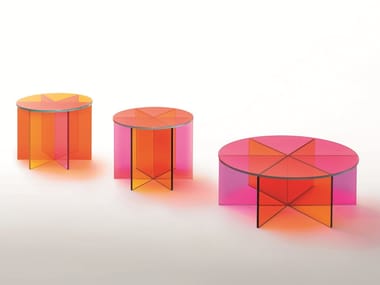 XXX - Low round crystal coffee table by Glas Italia