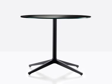 YPSILON 4 4795V - Glass and aluminium table with 4-star base by Pedrali