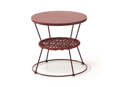 ZIGGY - Round iron coffee table with integrated magazine rack by Saba Italia