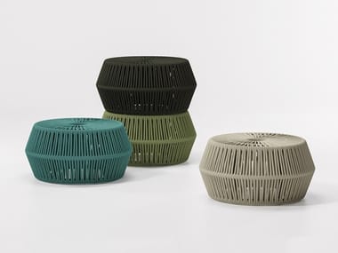 ZIGZAG - Round garden pouf by Kettal