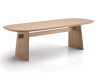 ADAM - Wooden dining table by Natuzzi Italia