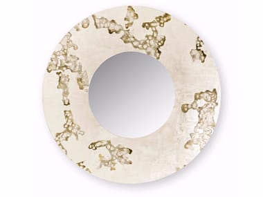 AFRICA FLOWING - Round wall-mounted framed mirror by Cantori
