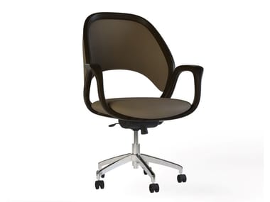 AGATHA - Swivel ash office chair with 5-Spoke base by Morelato