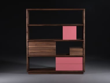 AGILIS - Sectional solid wood bookcase with drawers by Artisan