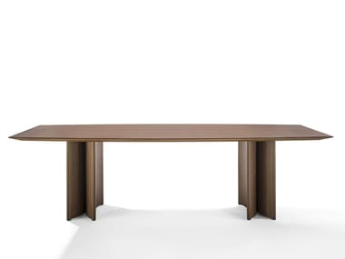 ALAN - Rectangular table in canaletta walnut by Porada