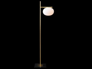 ALBA - 382 - Brass and glass floor lamp by Oluce