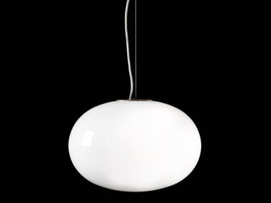 ALBA - 465 - Brass and glass pendant lamp by Oluce