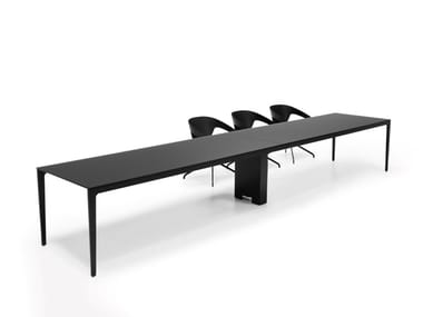 ALPLUS - Rectangular etched glass meeting table by Frezza