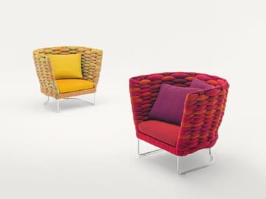 AMI - Sled base fabric armchair by Paola Lenti