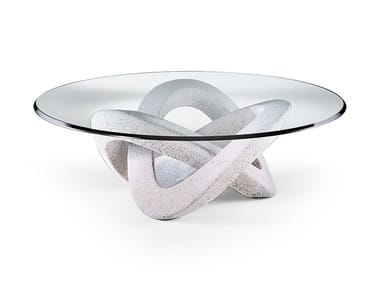 ANDROMEDA - Round glass coffee table for living room by Reflex