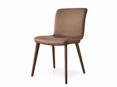 ANNIE - Upholstered leather chair by Calligaris