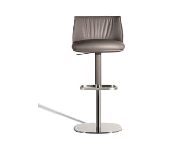 ARCHIBALD - High height-adjustable leather stool with gas lift by Poltrona Frau