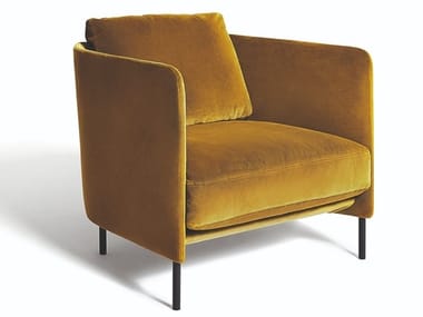 BLENDY - Fabric armchair with removable cover with armrests by DE PADOVA