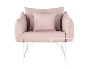 WIREFRAME - Fabric armchair with armrests by Herman Miller
