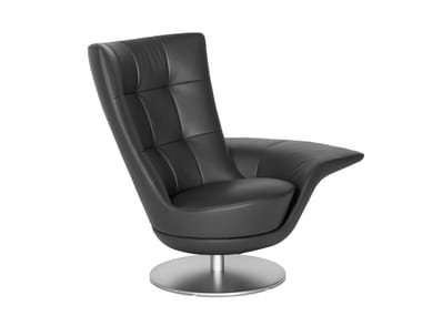 DS-262 - Swivel leather armchair with armrests by de Sede