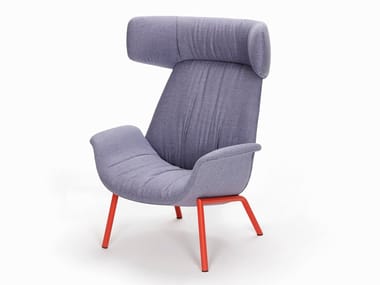 ILA 2022 - Fabric armchair with headrest and steel structure by Pedrali