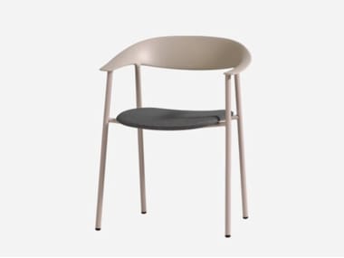ARUM - Stackable polypropylene chair with fabric seat by Inclass