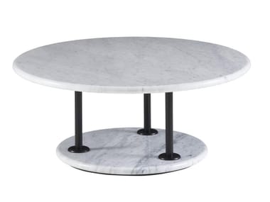 ASTAIR - Low round marble coffee table by Ligne Roset