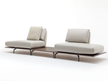 ROLF BENZ 388 AURA - Modular leather sofa by Rolf Benz