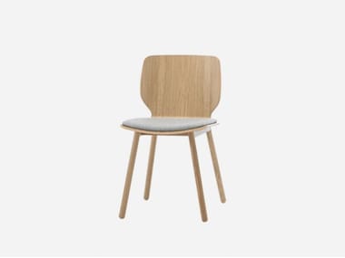 NIM - Wood veneer chair with integrated cushion by Inclass