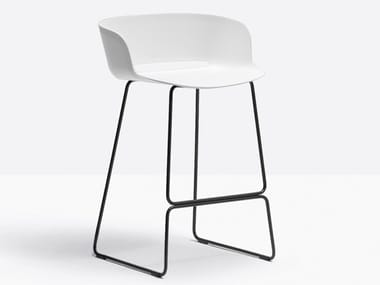 BABILA 2747 - High sled base polypropylene stool by Pedrali