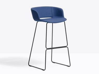 BABILA 2748/2 - Sled base fabric stool with back by Pedrali