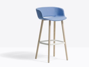 BABILA 2758/2 - High upholstered fabric stool with back by Pedrali