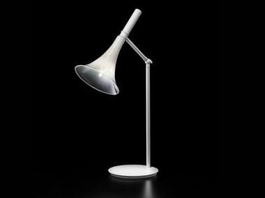 BAFFO 7026/LG - LED with swing arm blown glass table lamp by Italamp