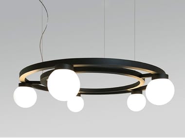 BALLZZZ - LED glass and aluminium pendant lamp by Dark