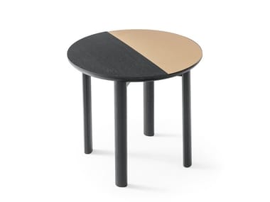 BAM - Round wood veneer coffee table by Calligaris