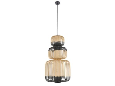 BAMBOO LIGHT TOTEM 3 LIGHTS - Bamboo pendant lamp by Forestier