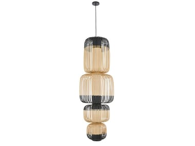 BAMBOO LIGHT TOTEM 4 LIGHTS - Bamboo pendant lamp by Forestier