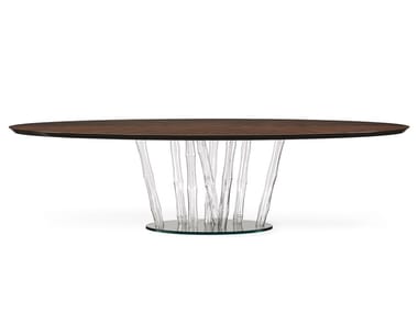 BAMBOO - Oval wooden dining table by Reflex