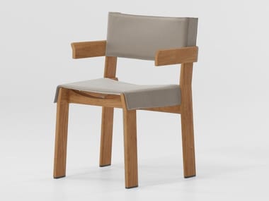 BAND - Teak chair with armrests by Kettal
