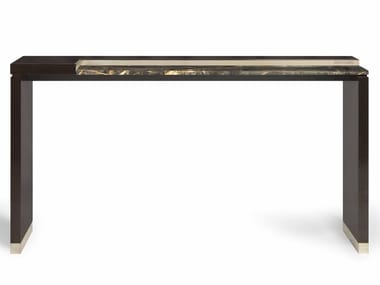 BARBICAN - Rectangular marble and wooden console table by Visionnaire