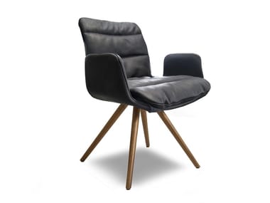 BASIC - Upholstered chair with armrests by Tonon