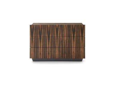 TOSCA - Rectangular wooden bedside table with drawers by Pianca