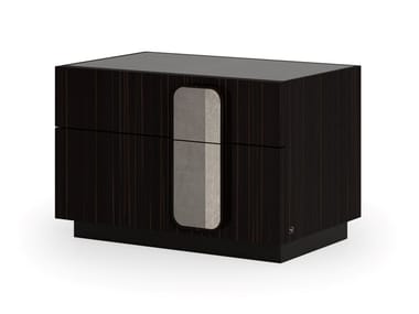 DOVER - Rectangular ebony bedside table with drawers by Sicis