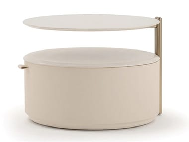 ROMA - Round wooden bedside table with drawers by Turri