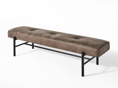 NINA - Upholstered leather bench by Meridiani