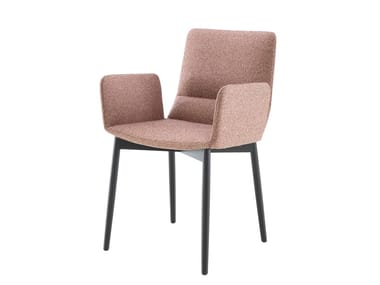 BENDCHAIR - Upholstered fabric chair with removable cover with armrests by Ligne Roset