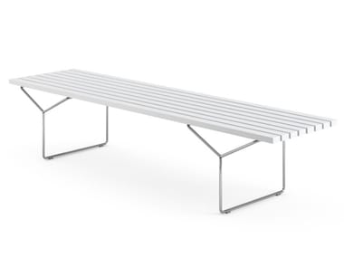 BERTOIA - Steel and wood bench (Request Info)