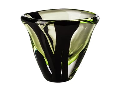 BLACK BELT OVALE - Blown glass vase by Venini